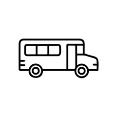 Fototapeta premium Line drawing of a bus in side view on white background 