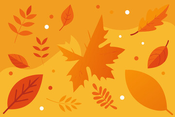 Obraz premium Orange background with autumn leaves 