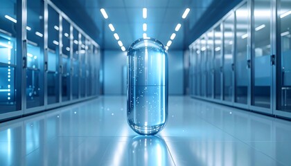 Capsule in Data Center Setting with Servers and Bright Lighting