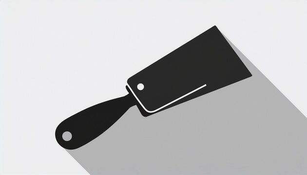 flat design simple black putty knife construction tool