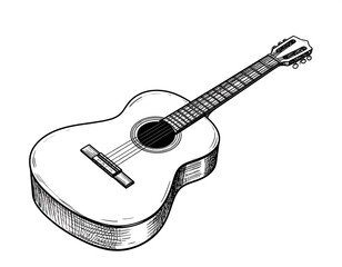 Hand-drawn acoustic guitar sketch
