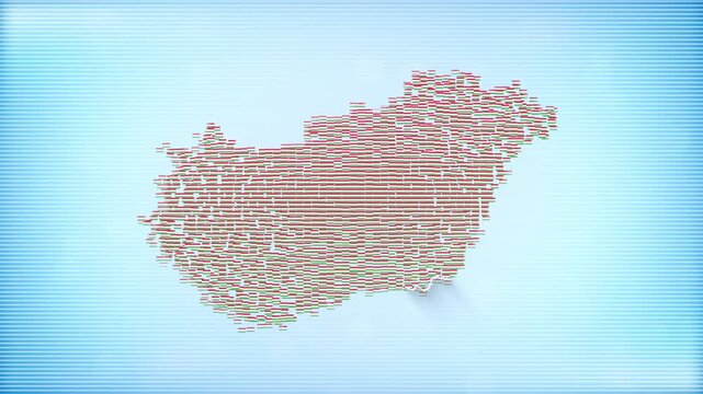 Hungary Flags zooming in and Forming the country border map intro which is useful for news, political events, sports intros and presentation.