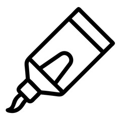 Marker pen in black outline on white background  