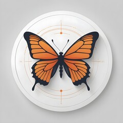 Orange Monarch Butterfly – Elegant Plate Decor