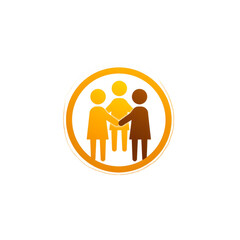 Family Icon in Yellow Circle – Parenting Concept