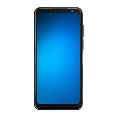 Tech in Hand: A sleek and modern smartphone, illuminated by a vibrant blue display, embodies the essence of connectivity, information, and everyday technology. 