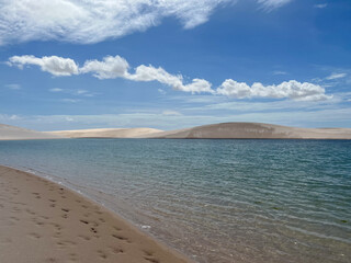 Brazil, Barreirinhas- 2023, May: lagoon and sand dunes in lençóis maranhenses