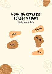 Morning exercise routine for weight loss featuring simple activities and healthy habits for a...
