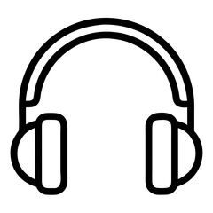 Black outline of headphones in minimalist style  