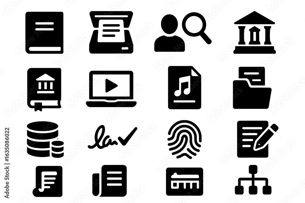 Poster vector icon notes icons code data file ai court audio legal case
