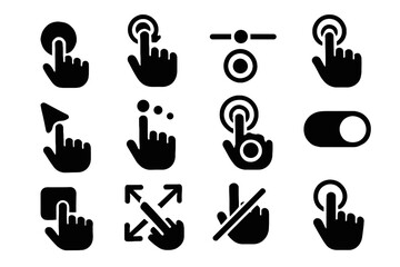 Fototapeta premium Icon virtual selection switch icons slider confirmation vector air control gesture