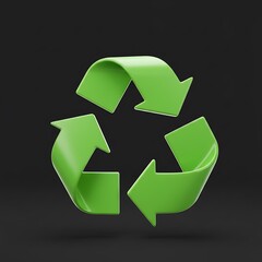Obraz premium Green Recycling Symbol Illustrating Environmental Sustainability Concepts