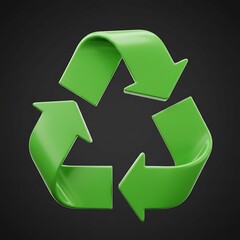 Obraz premium Green Recycling Symbol Represents Sustainability and Environmental Conservation Efforts