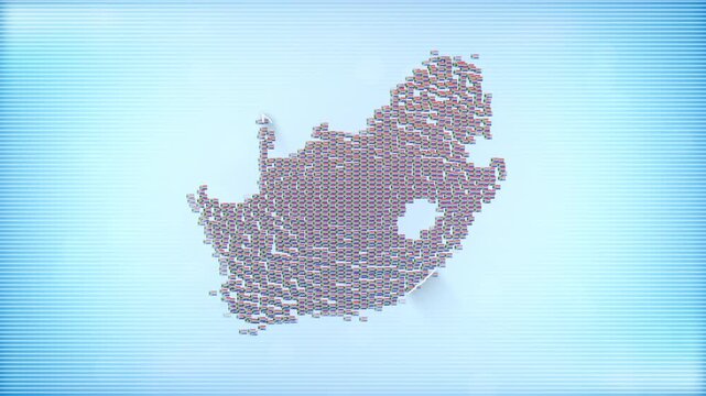 South Africa Flags zooming in and Forming the country border map intro which is useful for news, political events, sports intros and presentation.