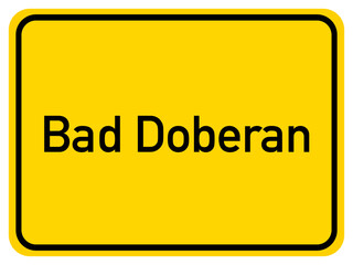 Illustration of a city entrance sign for the city of  Bad Doberan