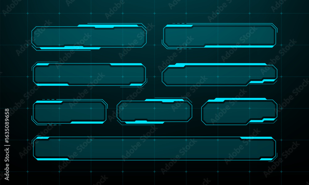Fototapete hud vector graphic elements, modern futuristic interface frame template. abstract digital display de