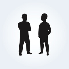 a flat illustration of two boys standing together