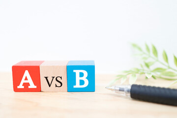 AとBの比較・対立・対決を示すブロックの構成