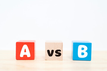 AとBの比較・対立・対決を示すブロックの構成