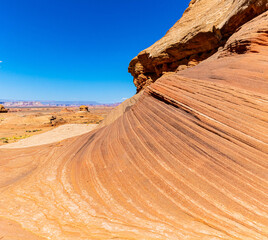 The New Wave Formation on Slick Rock Landscape, Glen Canyon National Recreation Area, Arizona, USA