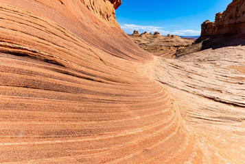 The New Wave Formation on Slick Rock Landscape, Glen Canyon National Recreation Area, Arizona, USA