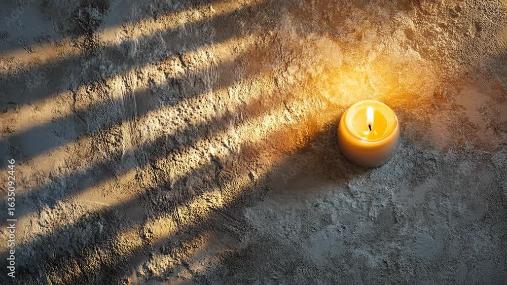 Poster serene candlelight ambiance with ethereal shadows on textured background creating calm and