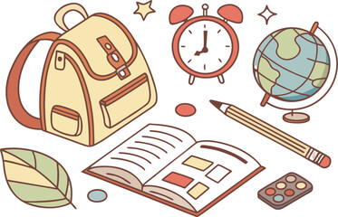school icons set