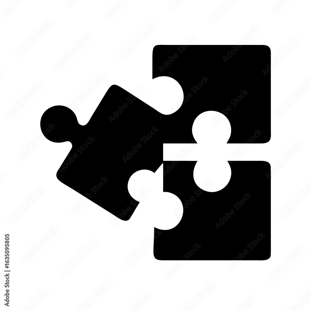 Aufkleber puzzle pieces icon vector illustration for problem solving strategy and teamwork concept design elem