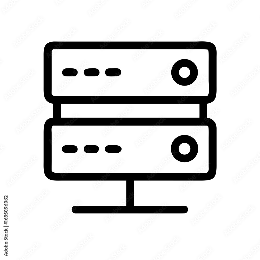 Poster server hosting data center network storage database cloud computing technology icon vector illustrat