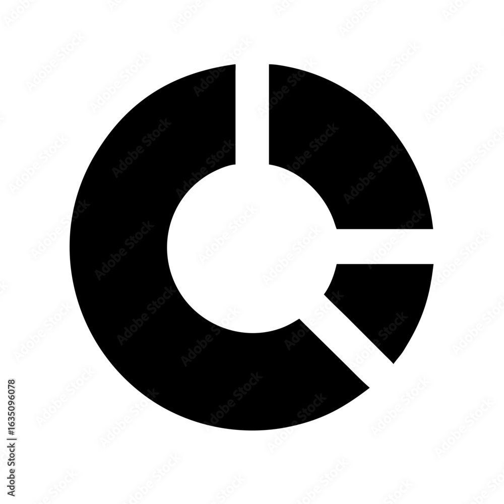Poster black and white circular chart diagram vector graphic for data visualization and business presentati