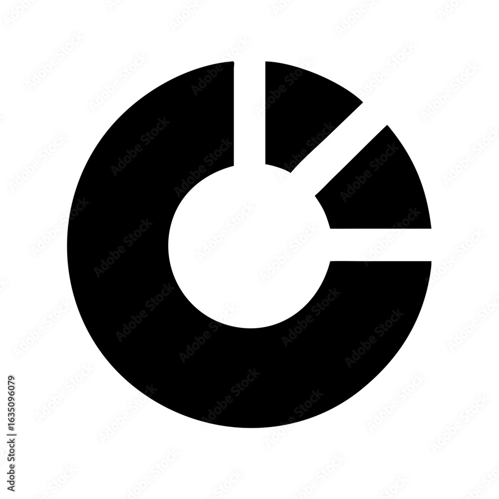 Poster black and white circle chart diagram infographic vector illustration design element for data analysi