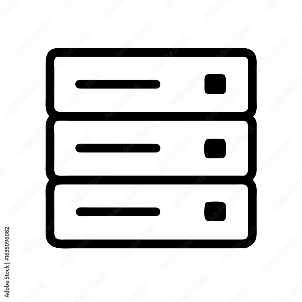 Poster server data storage network technology icon for database hosting and cloud computing infrastructure 