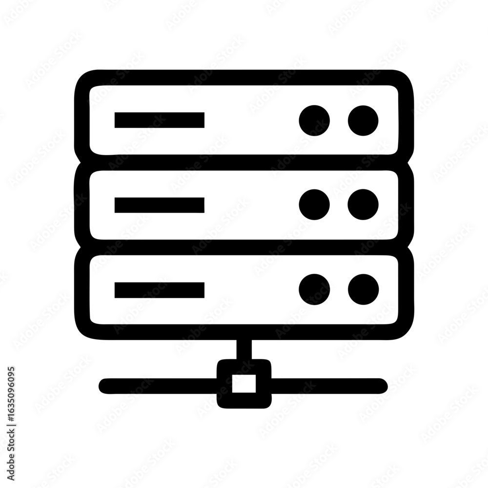 Poster server data storage network database cloud computing system technology information center icon vecto