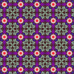 Seamless Floral and Geometric Motif