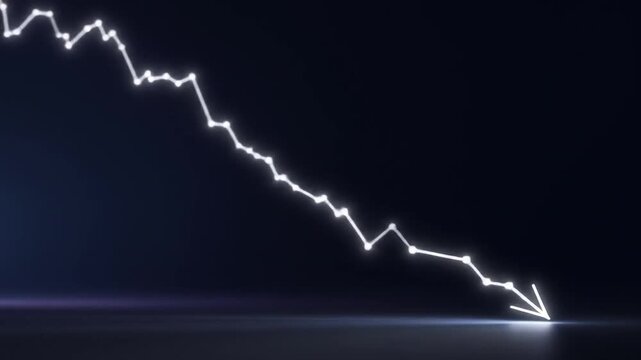 Downward Trend Line Graph with Arrow.