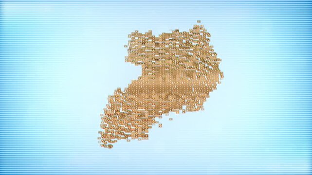 Uganda Flags zooming in and Forming the country border map intro which is useful for news, political events, sports intros and presentation.