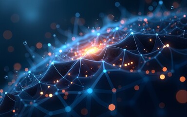 Big data artificial intelligence machine learning neural network flow complex information science innovation technology data analysis visualization cyberspace future. 3d rendering.. High quality