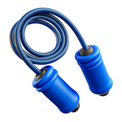 3d icon of blue jump rope isolated on transparent background