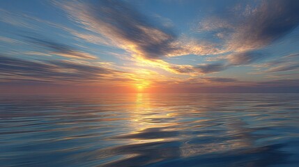 Obraz premium Dramatic sunset over calm sea