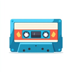 Obraz premium Discover the charm of vintage audio with our cartoon s cassette tape illustration, perfect for retro music lovers