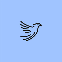 Eagle logo in clean and powerful minimalist line art style.