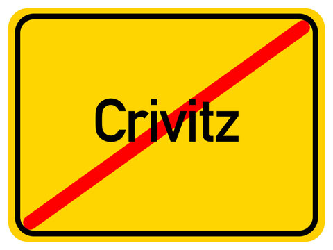 Illustration of a city exit sign for the city of Crivitz