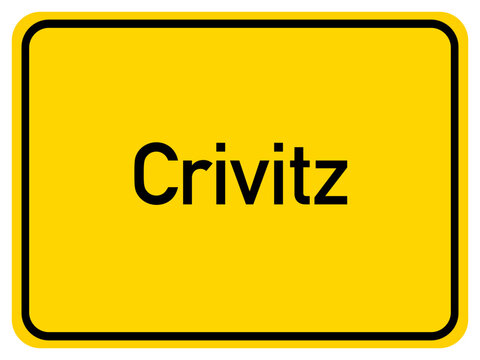 Illustration of a city entrance sign for the city of Crivitz