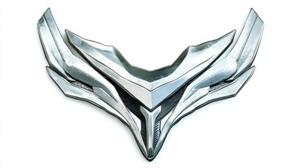 Explore a sleek, modern silver emblem featuring a cyberpunk crow, perfect for game enthusiasts and collectors alike.