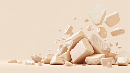 A striking image of crumbling masonry stands resilient against a white backdrop, showcasing decay and strength.