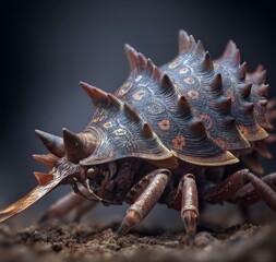 Obraz premium Spiked insect: The intricate details of a Spiked insect showcases the wonders of the arthropod world, evoking both fascination and slight unease.