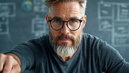 Engaged teacher explains geography using globe with focus and precision in classroom