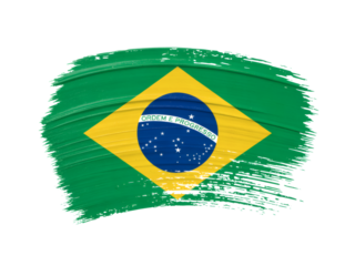Digital Painting of a Painterly Brushstroke Brazilian Flag, Embodying Artistic Expression and National Spirit
