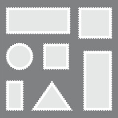 Post stamp frame outline icon. postage stamp vector on a background, vector illustration, postage stamp border set vectors, blank postage stamp in flat design. Postage perforated templates collection