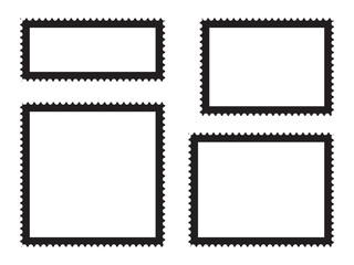 Post stamp frame outline icon. postage stamp vector on a background, vector illustration, postage stamp border set vectors, blank postage stamp in flat design. Postage perforated templates collection